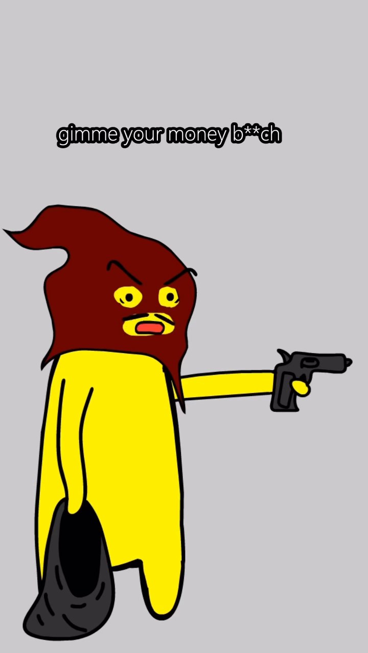 Character in a hood pointing a gun